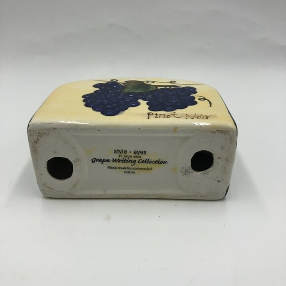 Vintage Style Eyes by Baum Bros Ceramic Napkin Holder Grapevine Fruit Decor - Picture 6 of 13